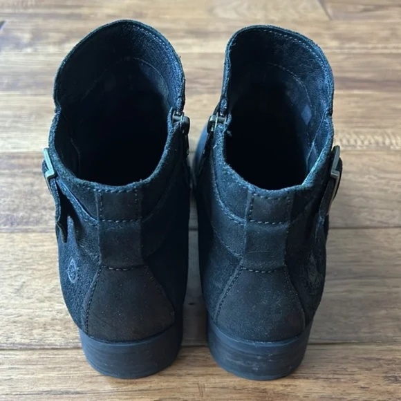 Born Trinculo Leather Ankle Boots Booties Black Buckle Detail Womens Size 7 - Picture 8 of 12